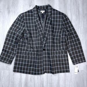 Black Window Pane Blazer XXL